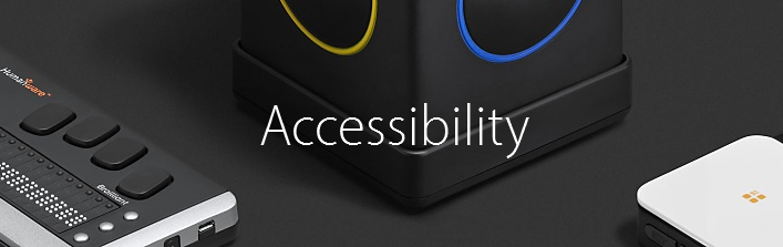 A selection of Apple’s accessibility accessories with the word ‘Accessibility’ in the centre